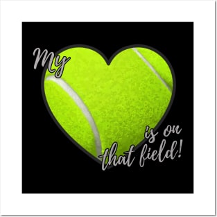 Tennis Heart On Field Posters and Art